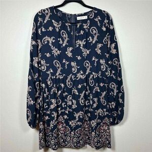 Abercrombie Navy Paisley Print Dress